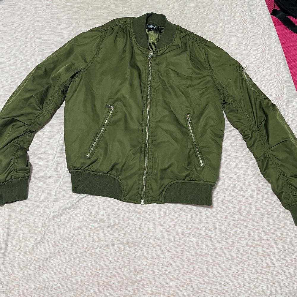 Topshop Olive Green Bomber Jacket